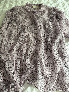 Zadig & Voltaire Lilac Blouse with Black Abstract Print